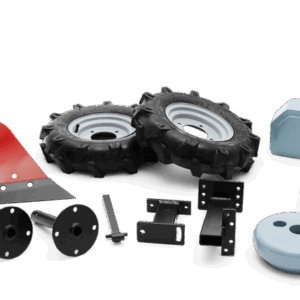 Plog med gummihjul och hjulvikter 